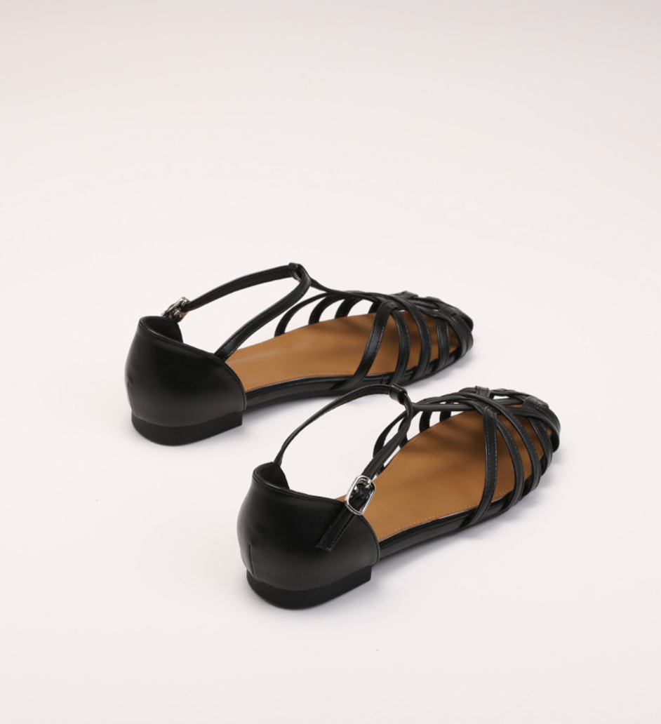 Camille Woven Ankle Strap Flats