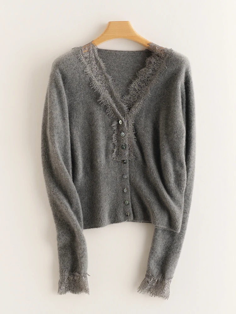 Amelia Cashmere Lace Cardigan