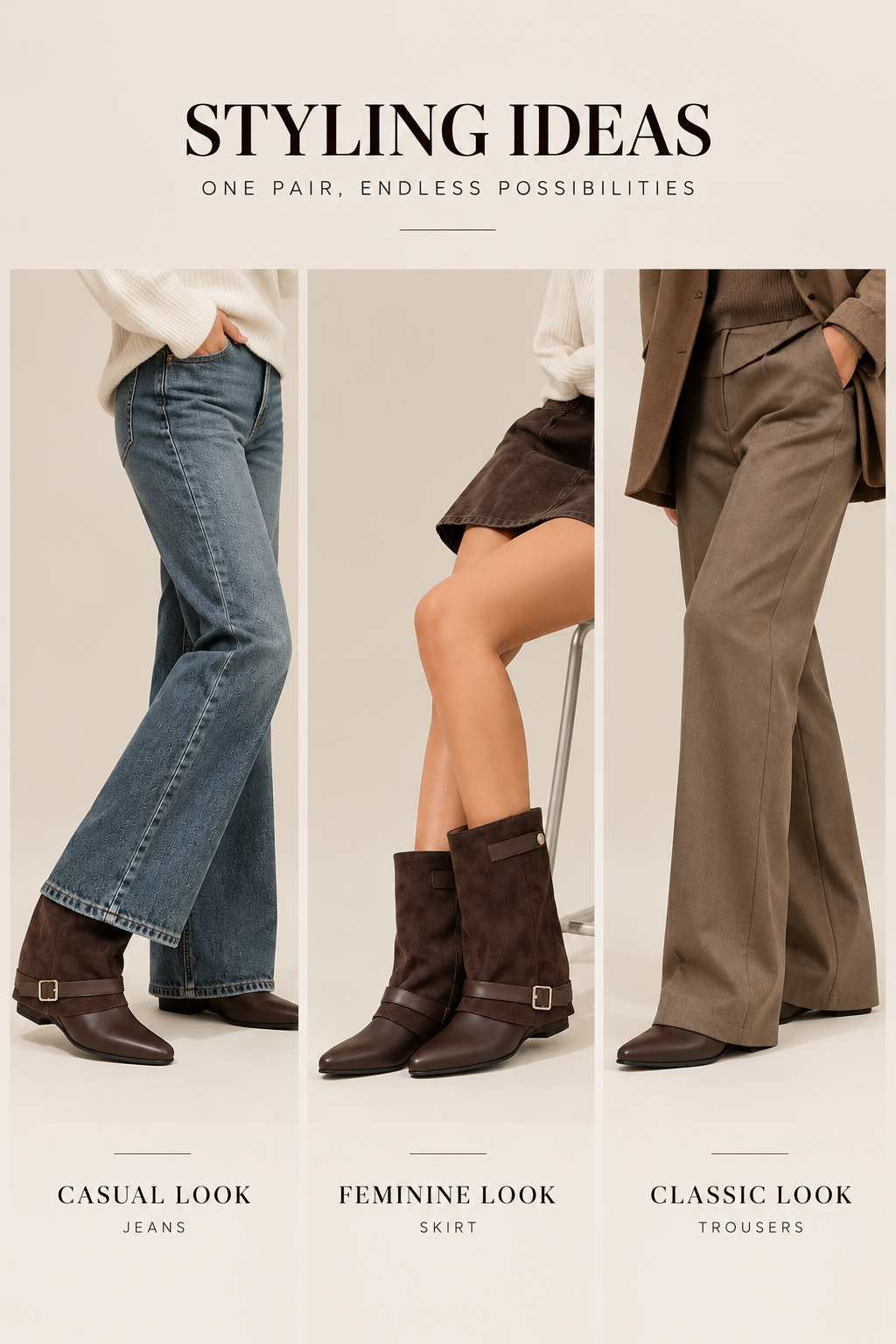 Olive Fold-Over Buckle Mid-Calf Boots