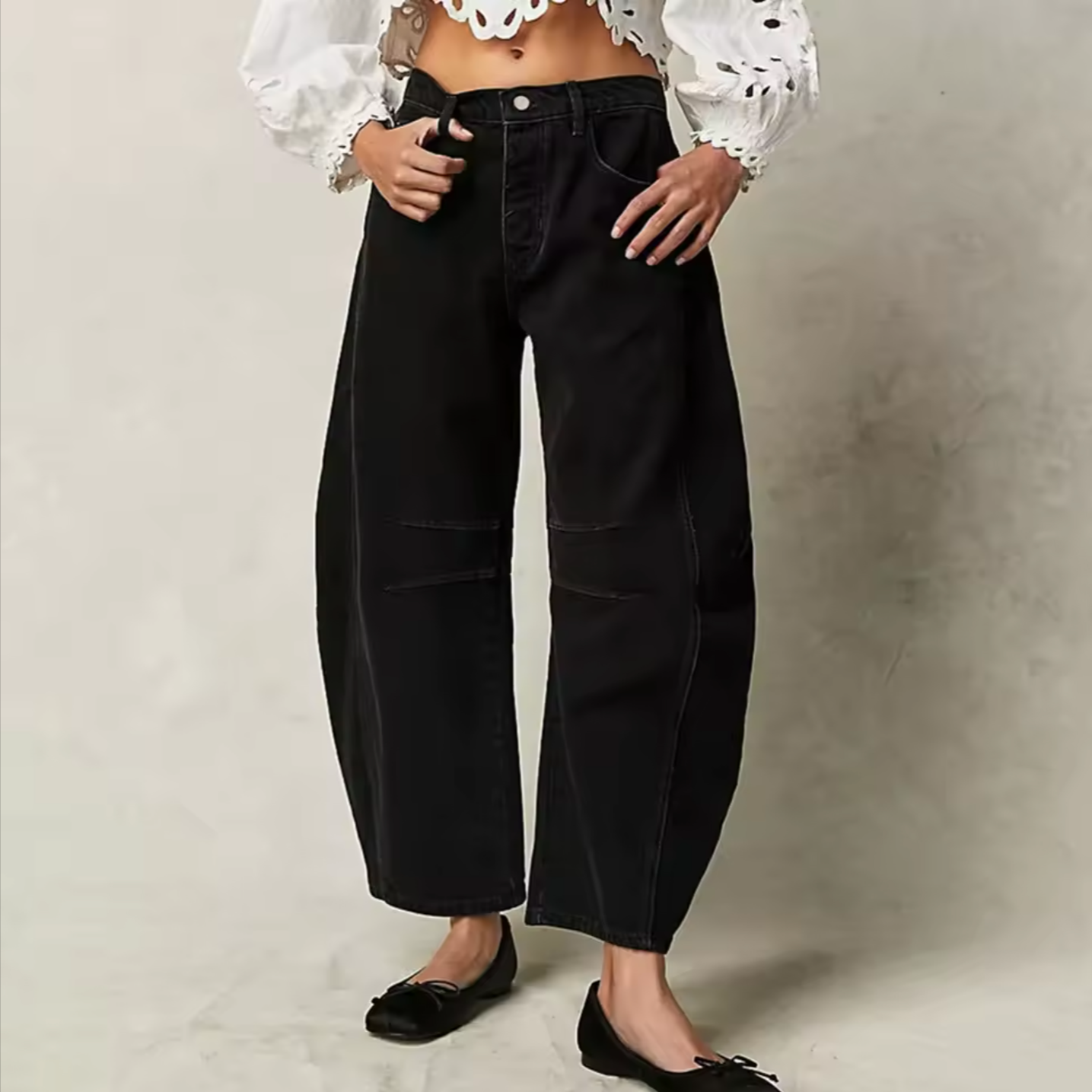 Kathleen Sculpted Barrel Leg Denim Jeans