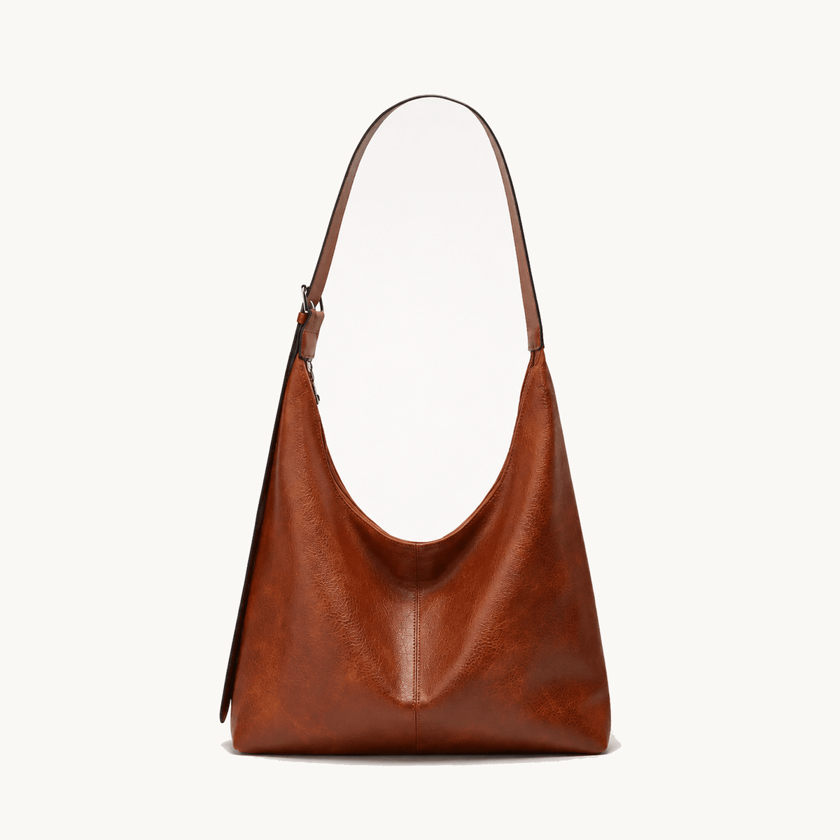 Margo & Main – Elspeth cognac hobo shoulder bag, studio product view on a light background