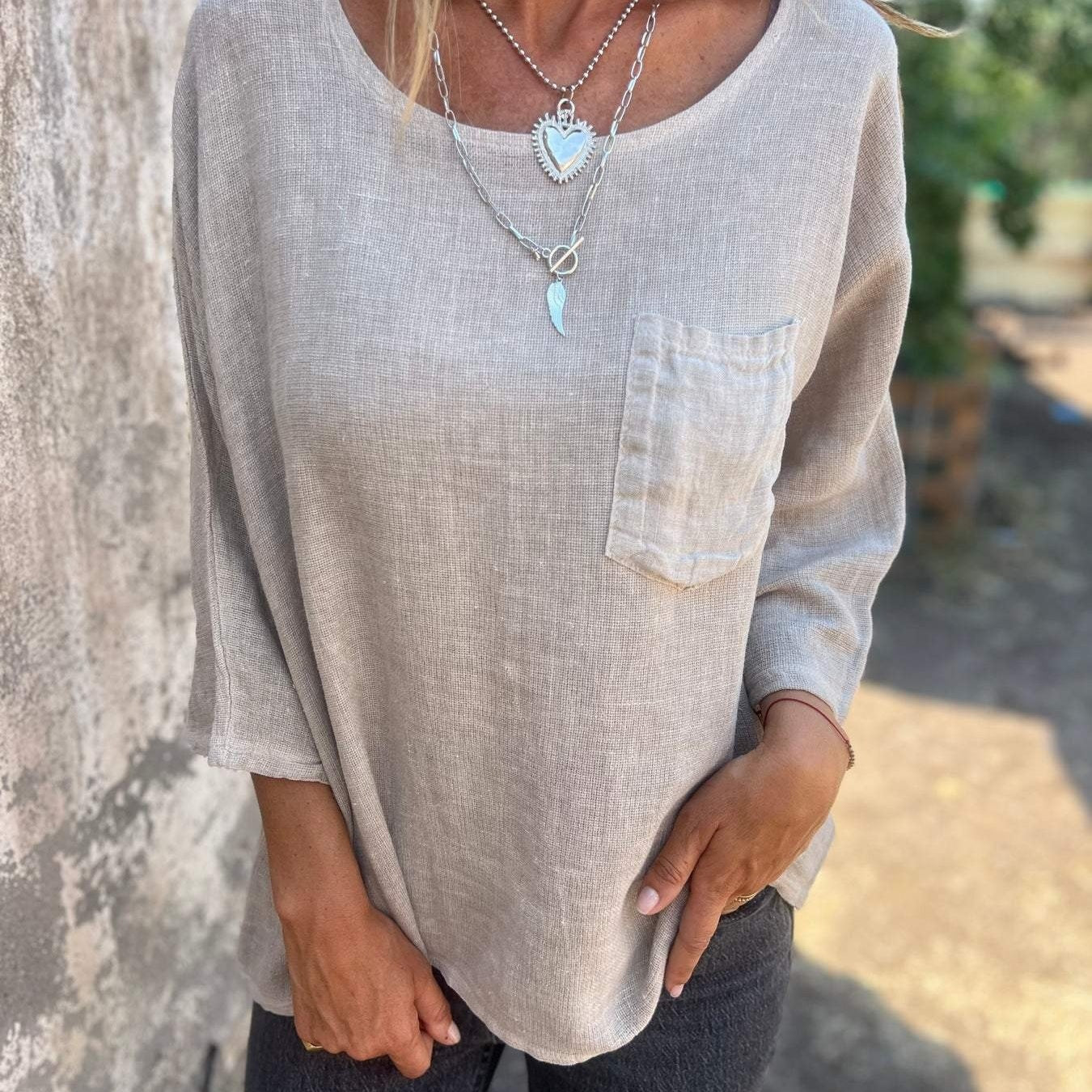 Paula Relaxed Linen Blend Top