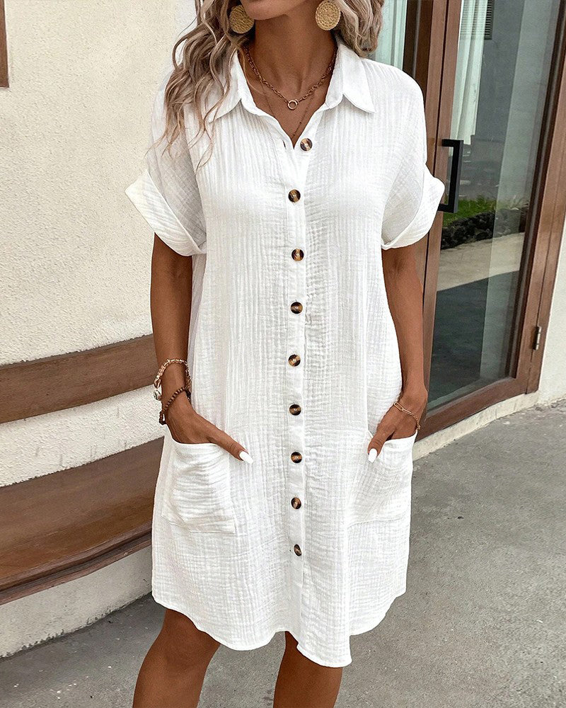 Clara Flattering Cotton Shirt Dress