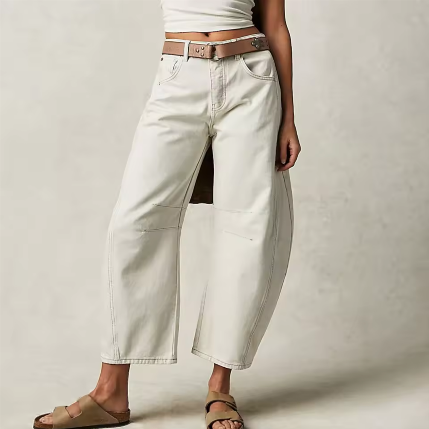 Kathleen Sculpted Barrel Leg Denim Jeans