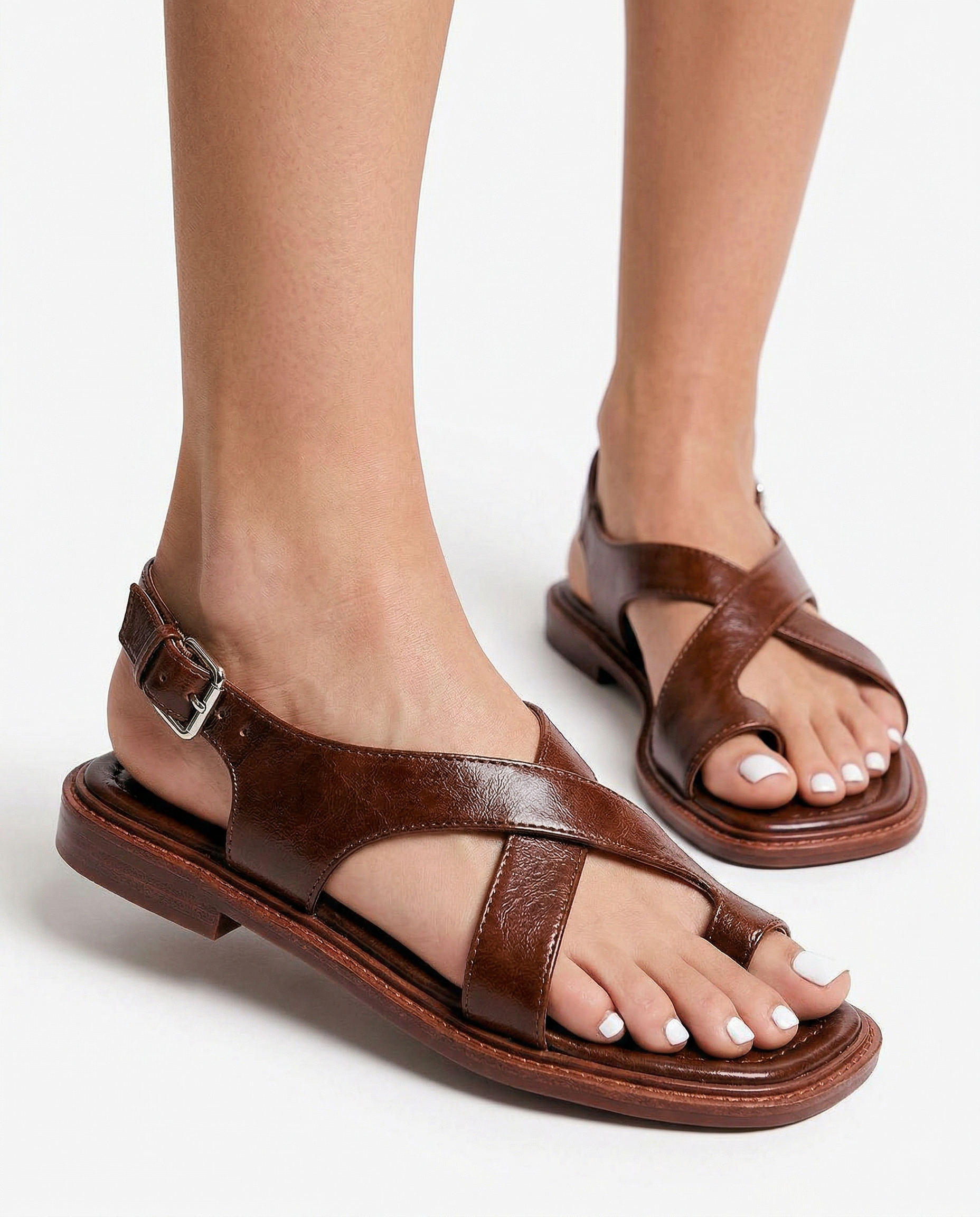 Susan Leather-Look Slingback Sandals