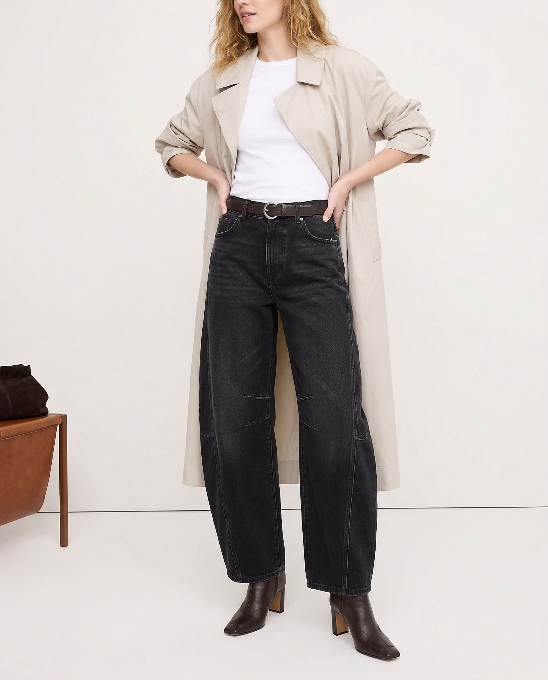 Kathleen Sculpted Barrel Leg Denim Jeans