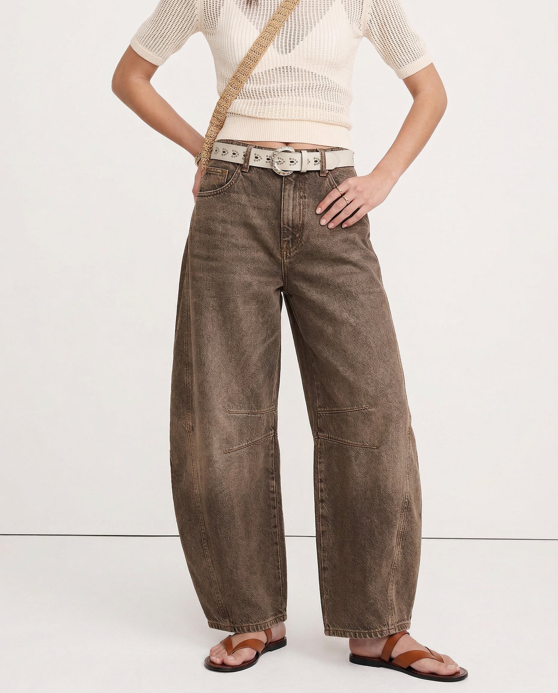 Kathleen Sculpted Barrel Leg Denim Jeans