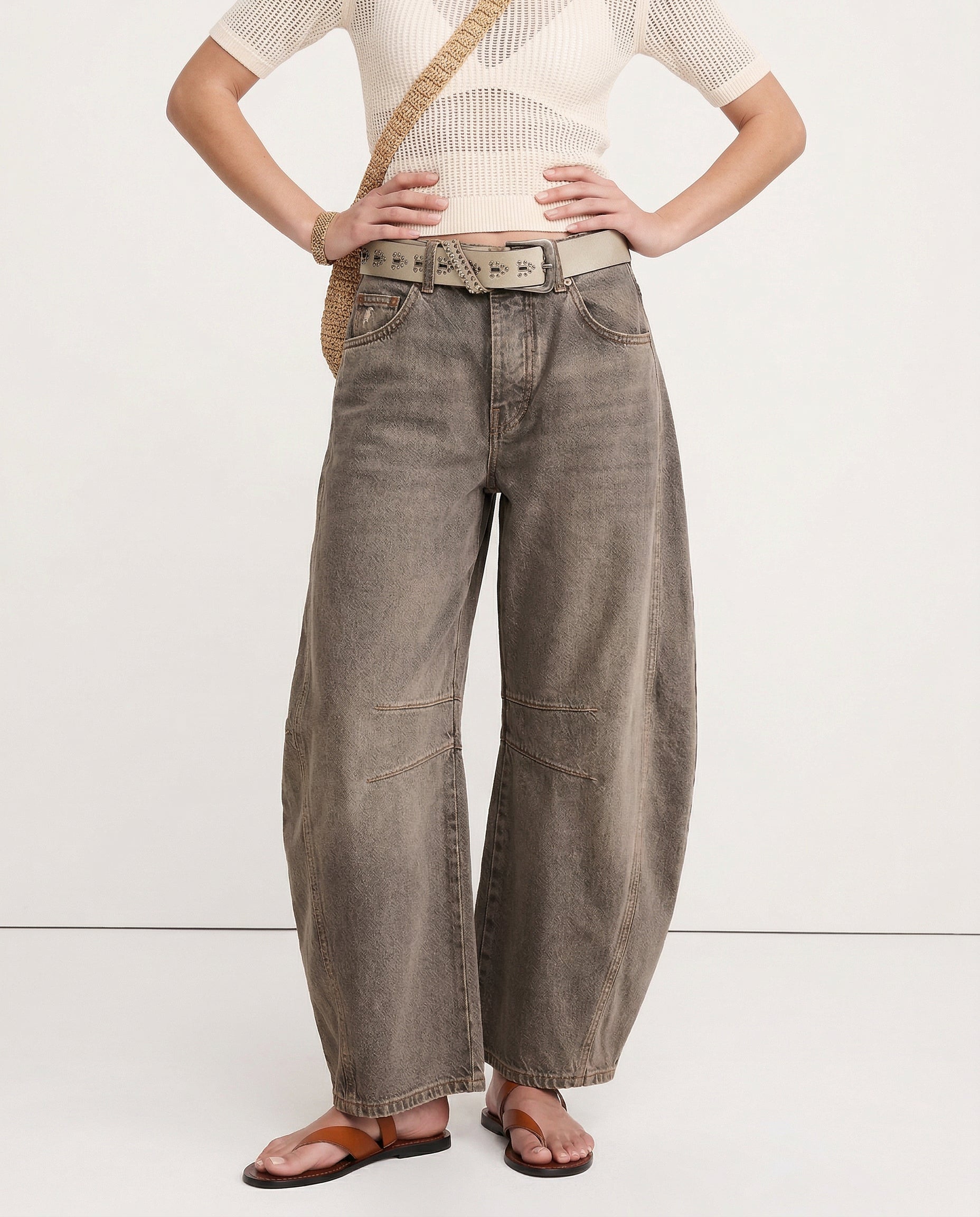 Kathleen Sculpted Barrel Leg Denim Jeans