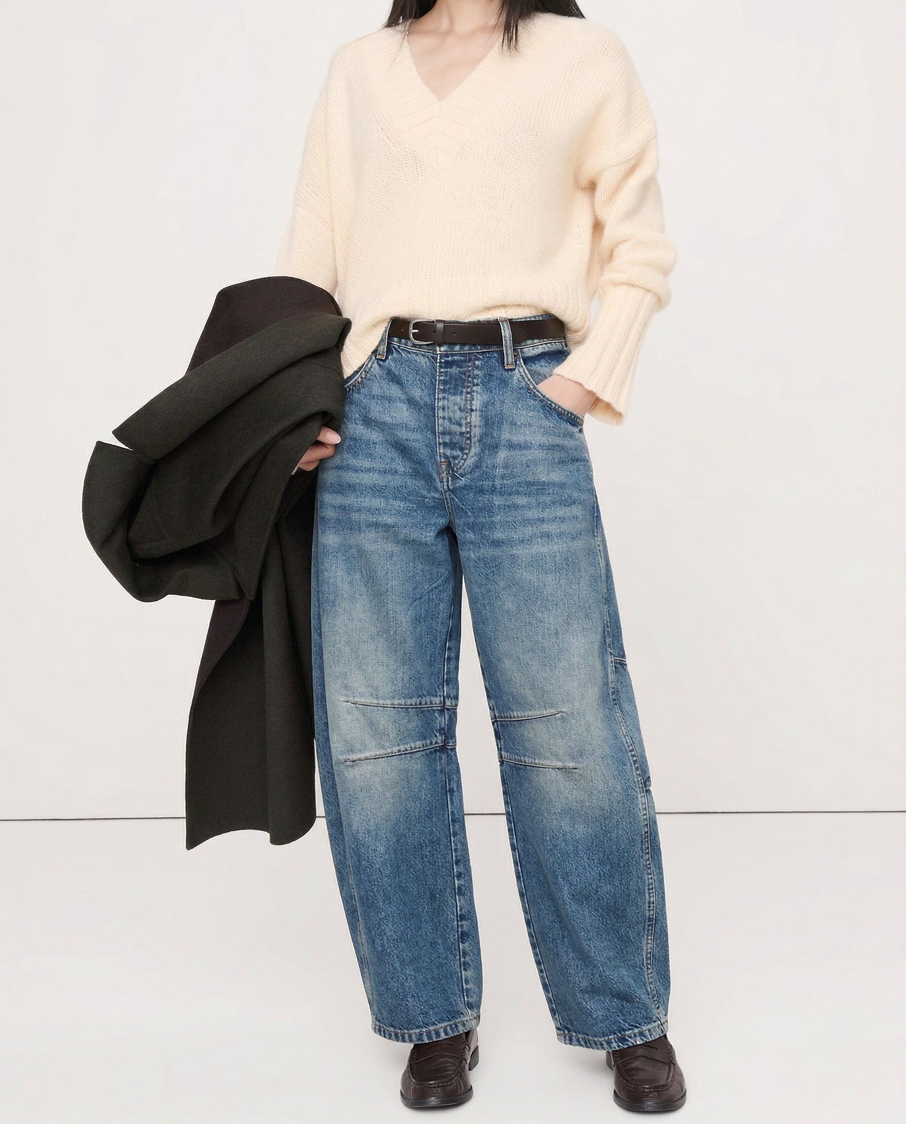 Kathleen Sculpted Barrel Leg Denim Jeans