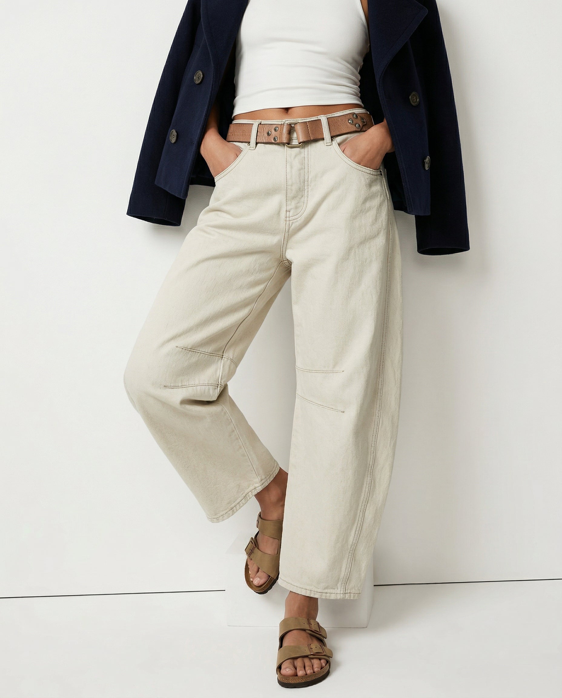 Kathleen Sculpted Barrel Leg Denim Jeans