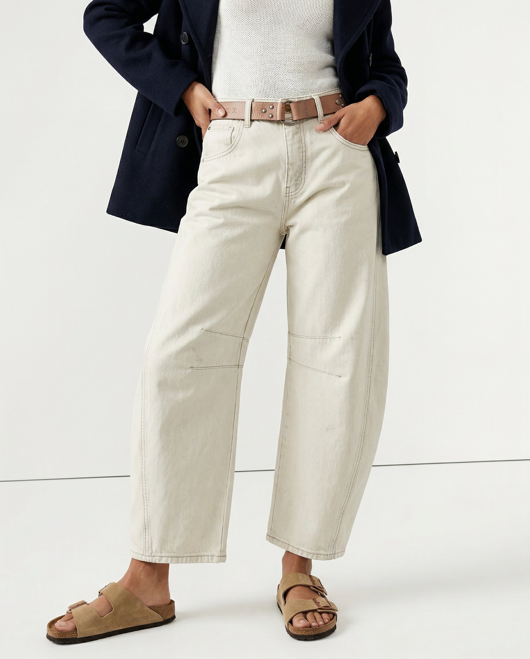 Kathleen Sculpted Barrel Leg Denim Jeans