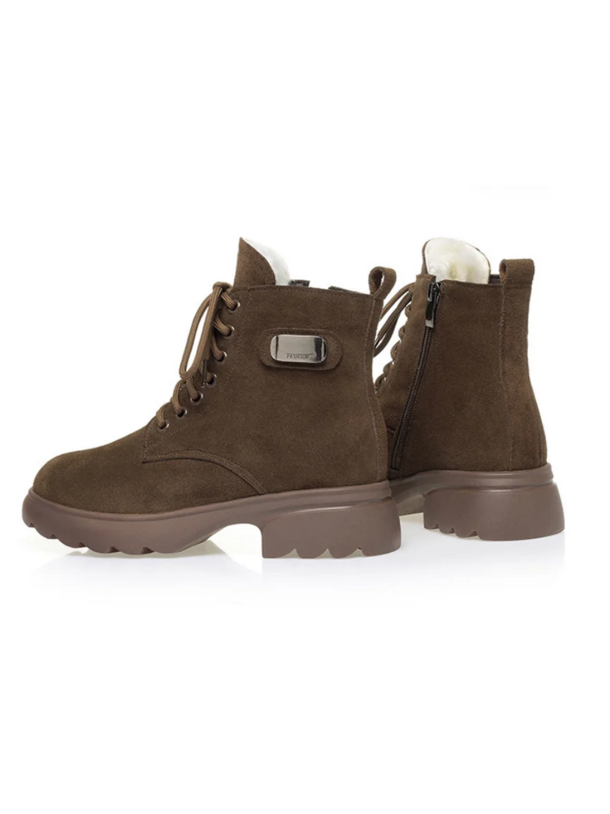 Endellion Lace-Up Side-Zip Combat Boots