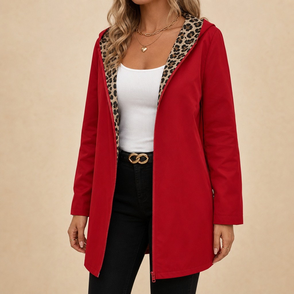 Oriel Reversible Leopard Hooded Coat