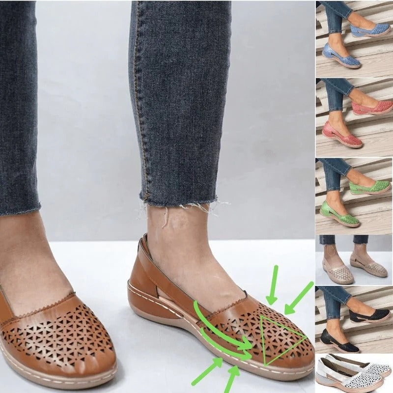 Wide Fit Bunion Shoes Cutout Slip-On Shoes