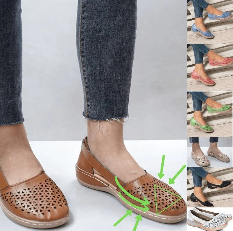 Wide Fit Bunion Shoes Cutout Slip-On Shoes