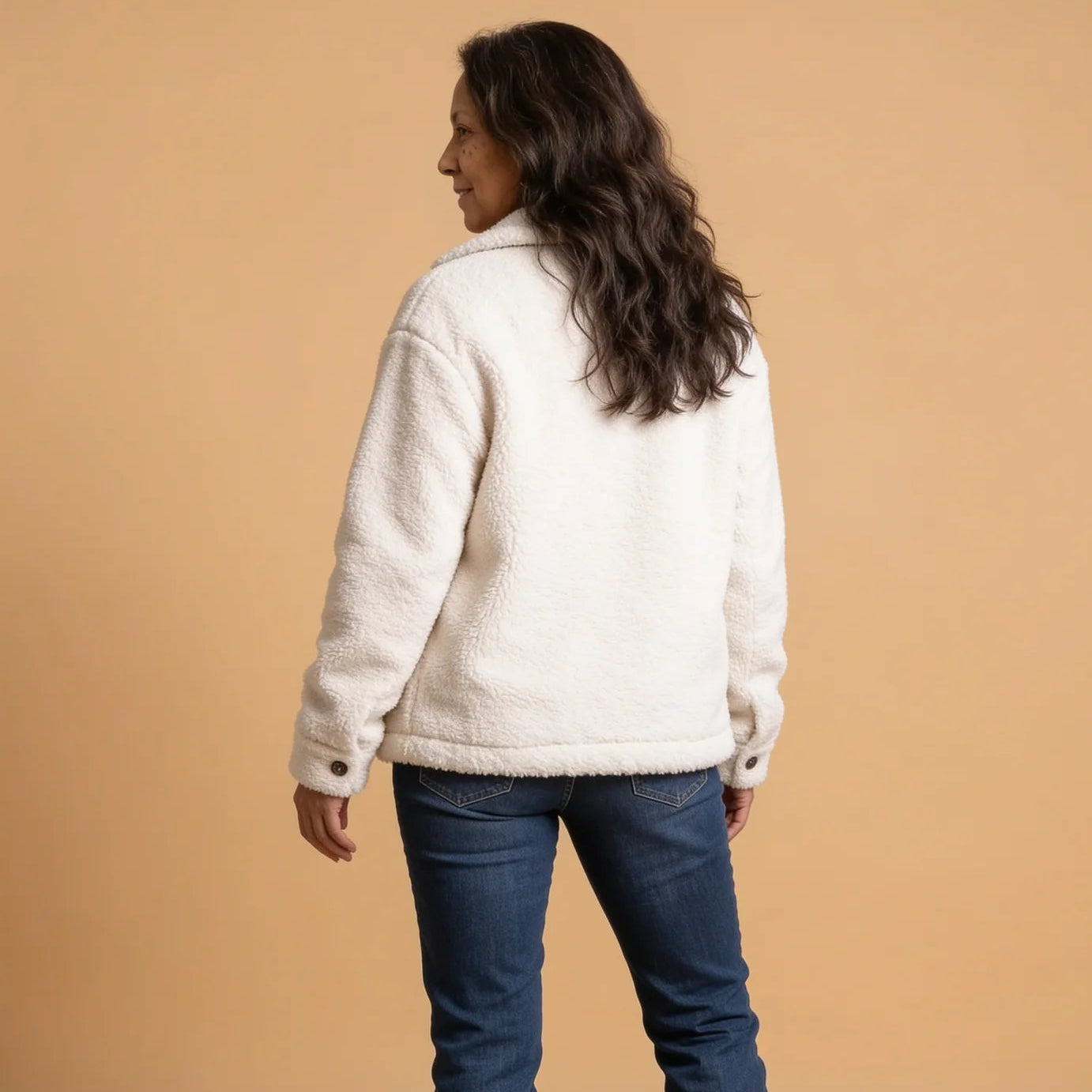 Rosetta Teddy Fleece Button-Front Shacket