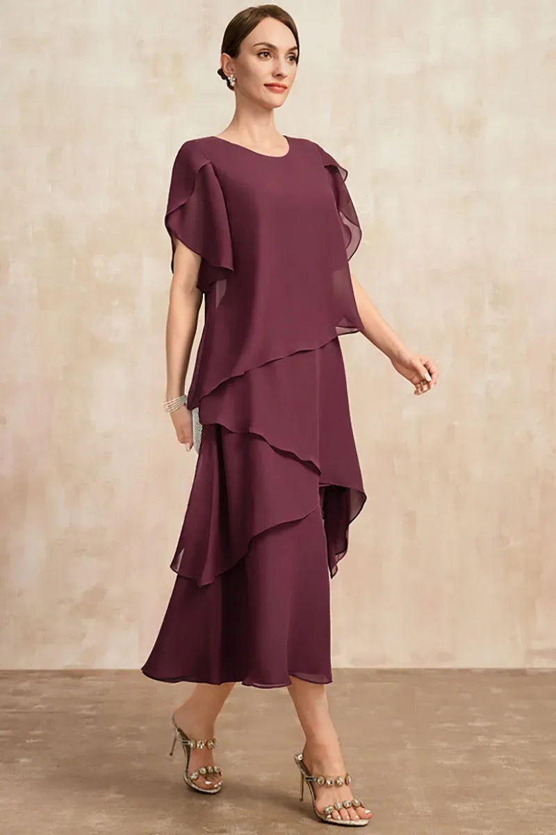 Marielle Layered Chiffon Midi Dress