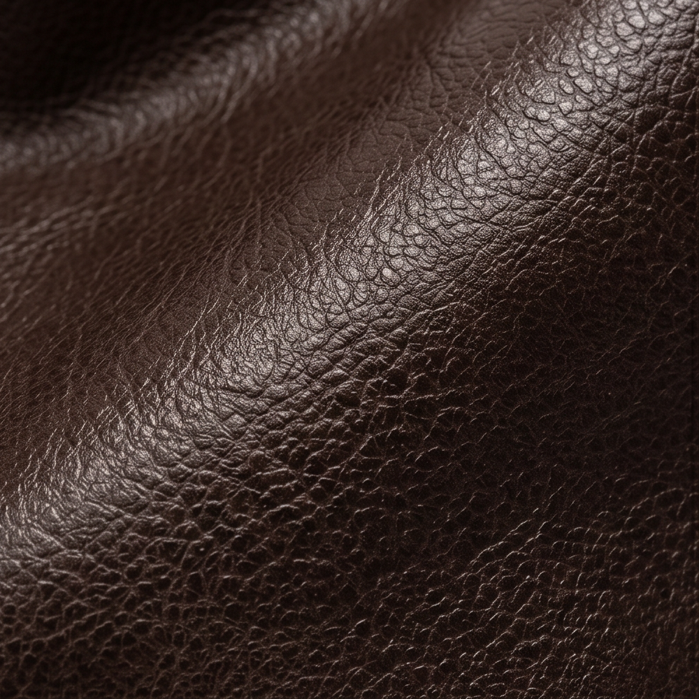 Margo & Main – Elspeth dark brown hobo bag, macro detail of the grained vegan leather