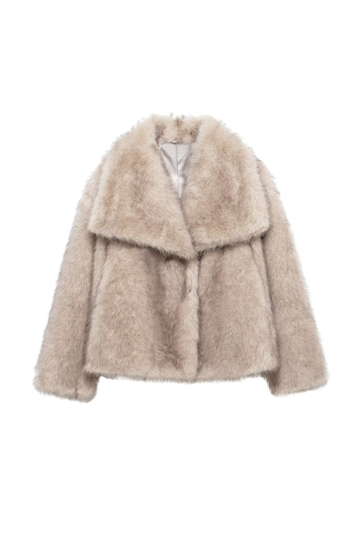 Margo & Main – faux fur wide collar short coat, additional view 34, US women's sizes
