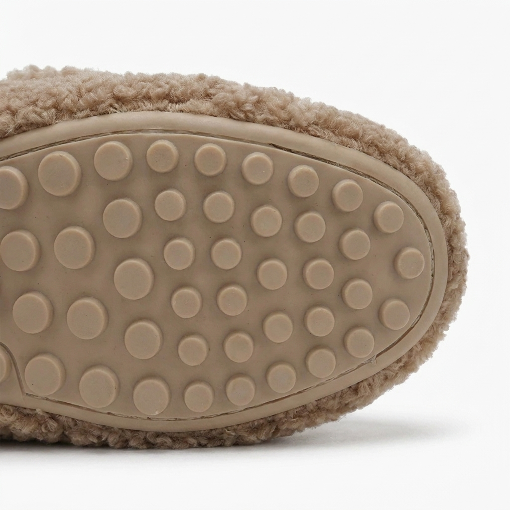 Margo & Main – plush sherpa driving loafers, close-up view, US women's sizes