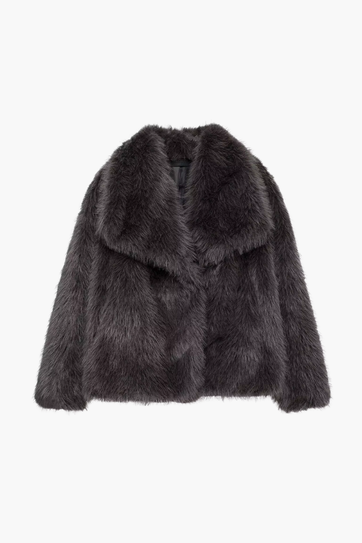 Margo & Main – faux fur wide collar short coat, additional view 28, US women's sizes