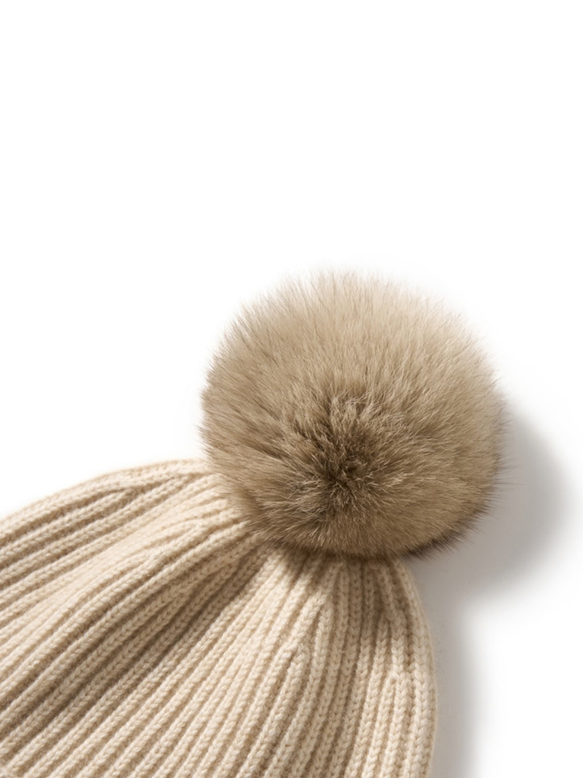 Jonquil Cashmere Ear Flap Pom Pom Beanie