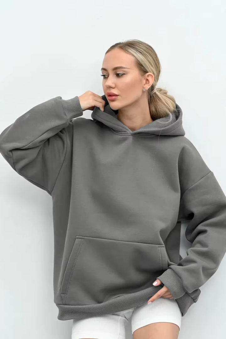 Margo & Main – cotton oversized hooded fleece sweatshirt, additional view 16, US women's sizes