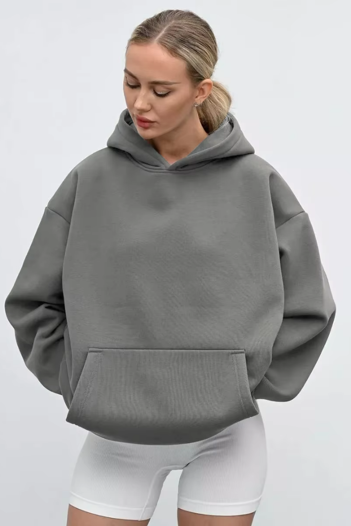 Margo & Main – cotton oversized hooded fleece sweatshirt, additional view 18, US women's sizes
