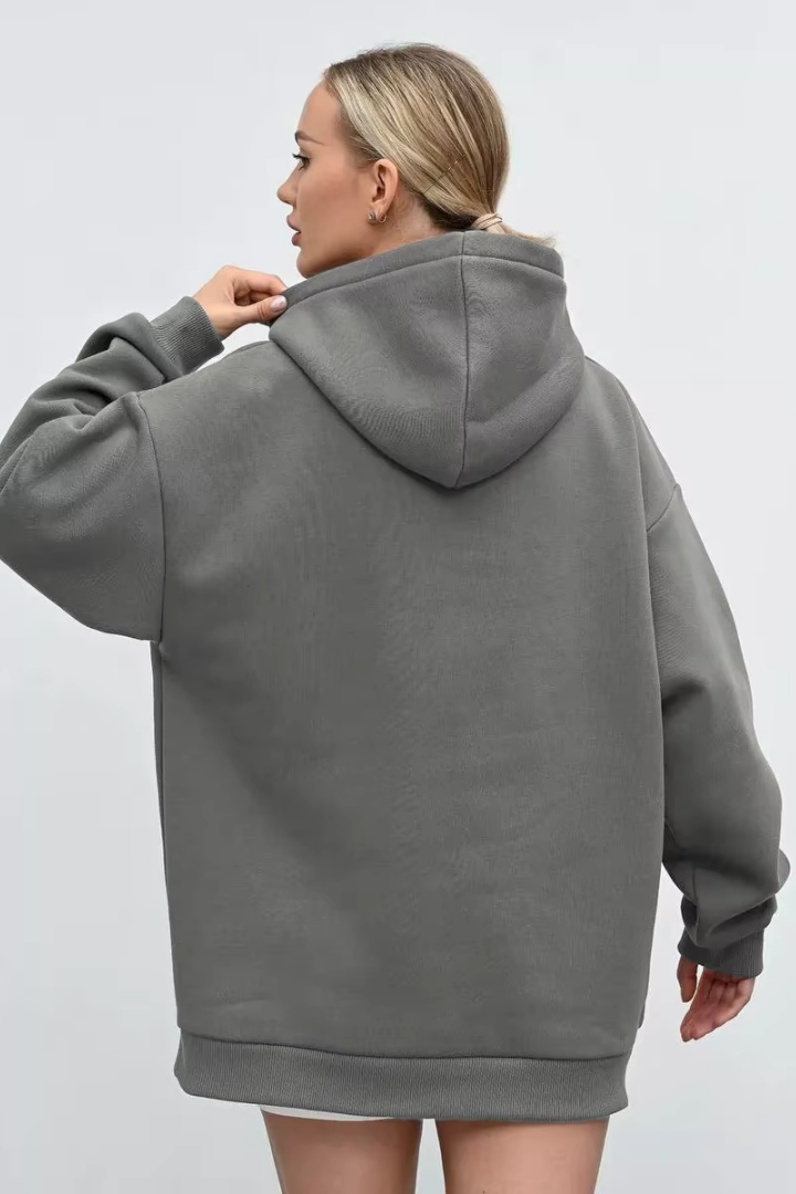 Margo & Main – cotton oversized hooded fleece sweatshirt, additional view 19, US women's sizes