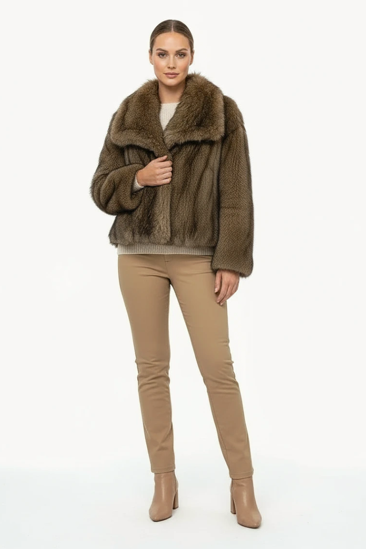 Margo & Main – faux fur wide collar short coat, additional view 12, US women's sizes