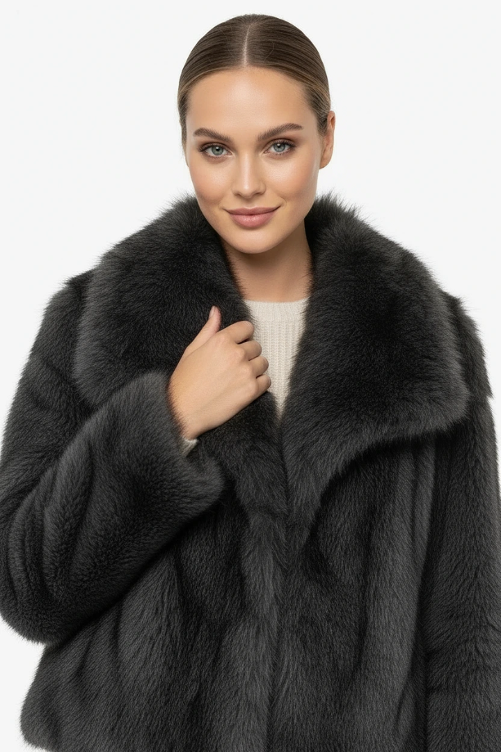 Margo & Main – faux fur wide collar short coat, additional view 25, US women's sizes