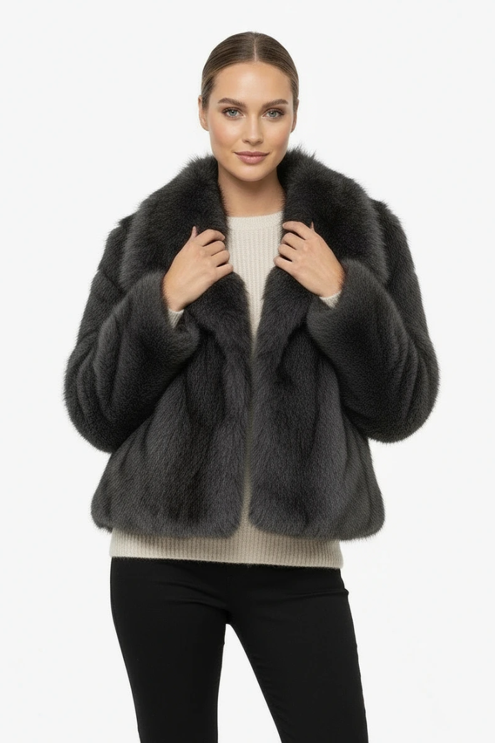 Margo & Main – faux fur wide collar short coat, additional view 23, US women's sizes