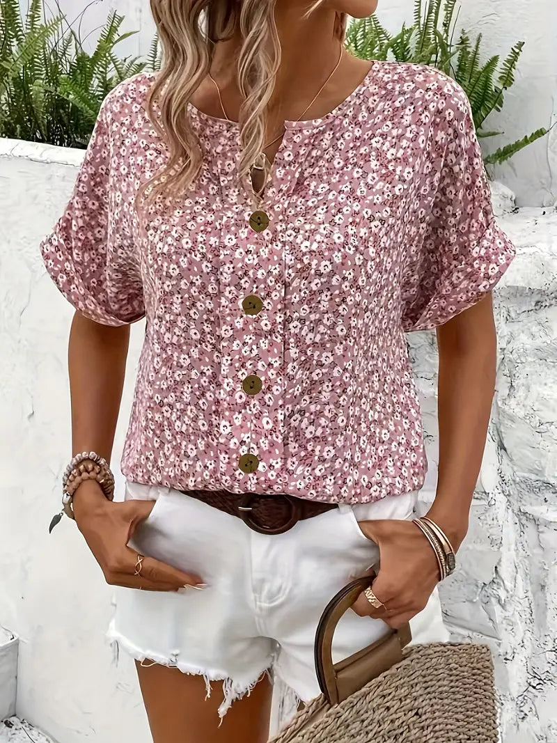 Elira Flattering Button Blouse