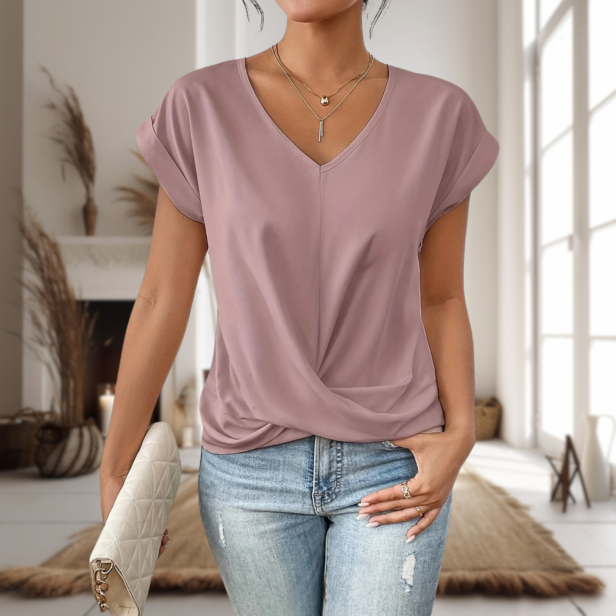 Lucille Twist Front Blouse