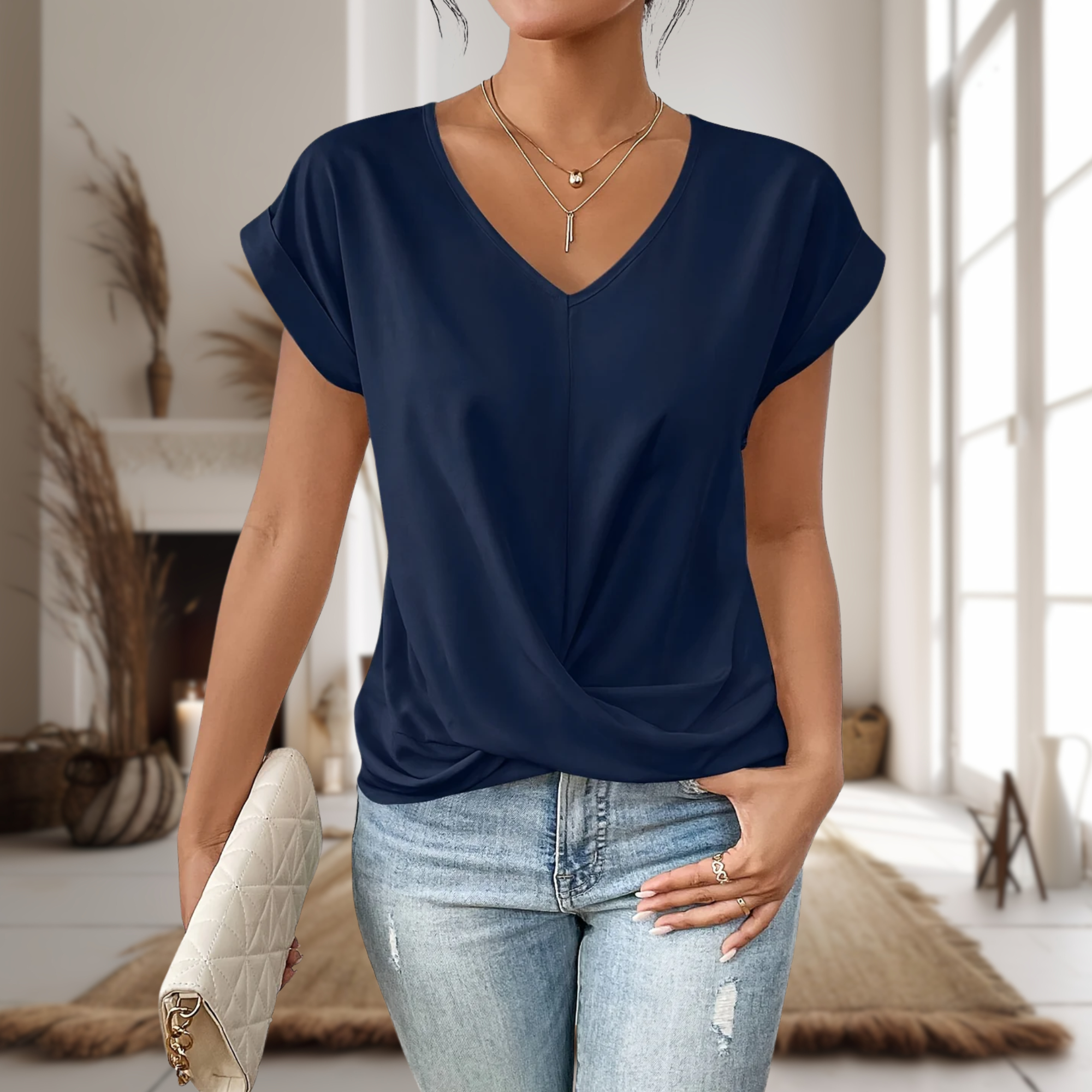 Lucille Twist Front Blouse