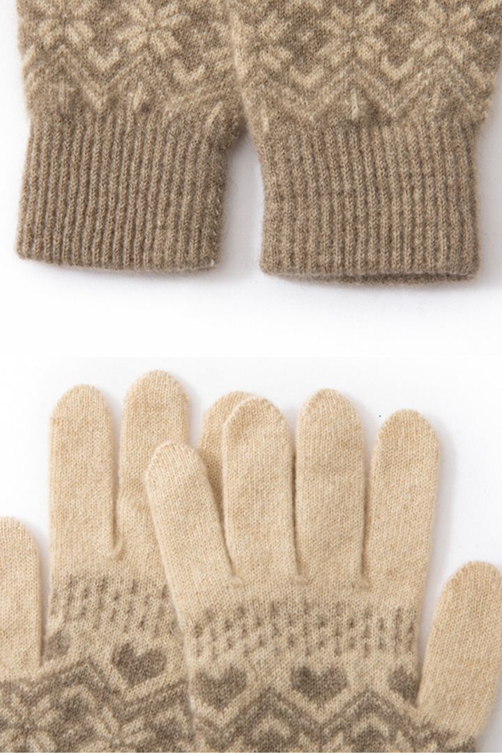 Octavia Cashmere Snowflake Knit Gloves