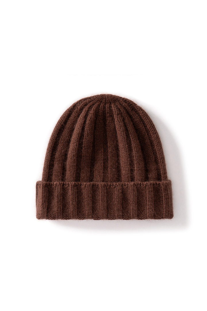 Severine Pure Cashmere Ribbed Beanie