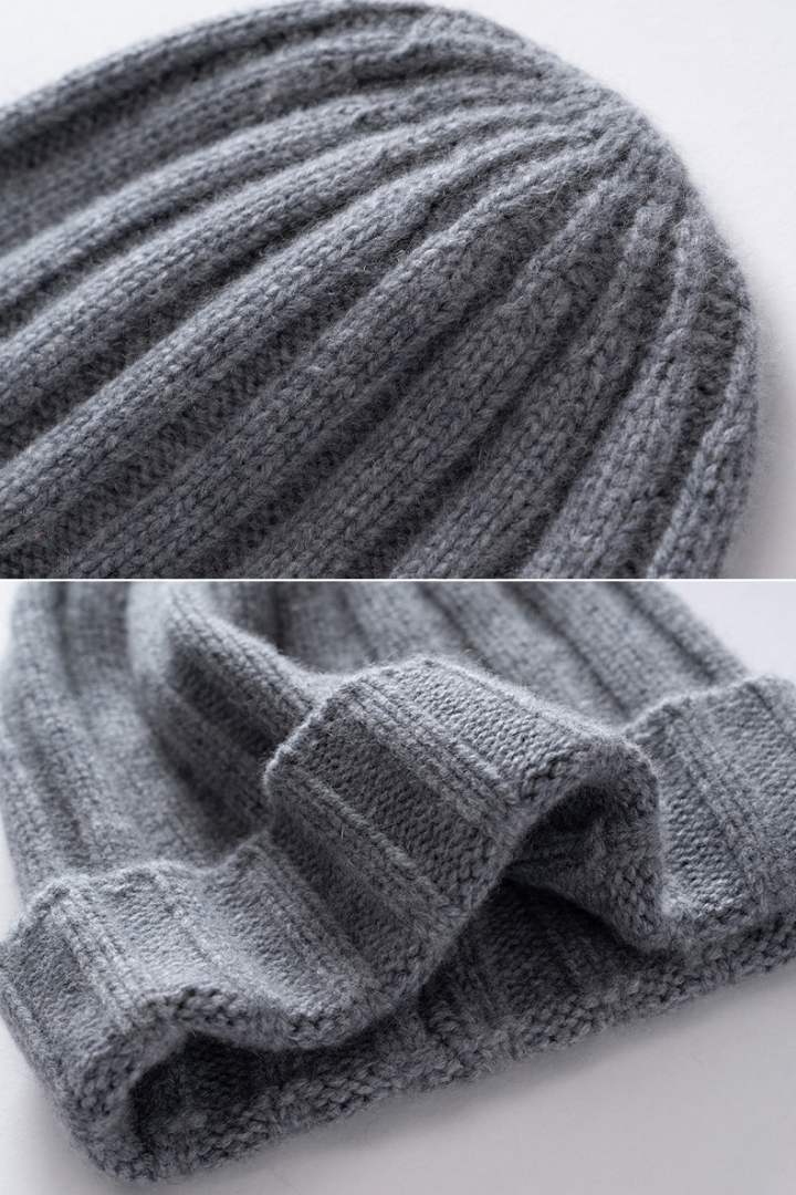 Severine Pure Cashmere Ribbed Beanie