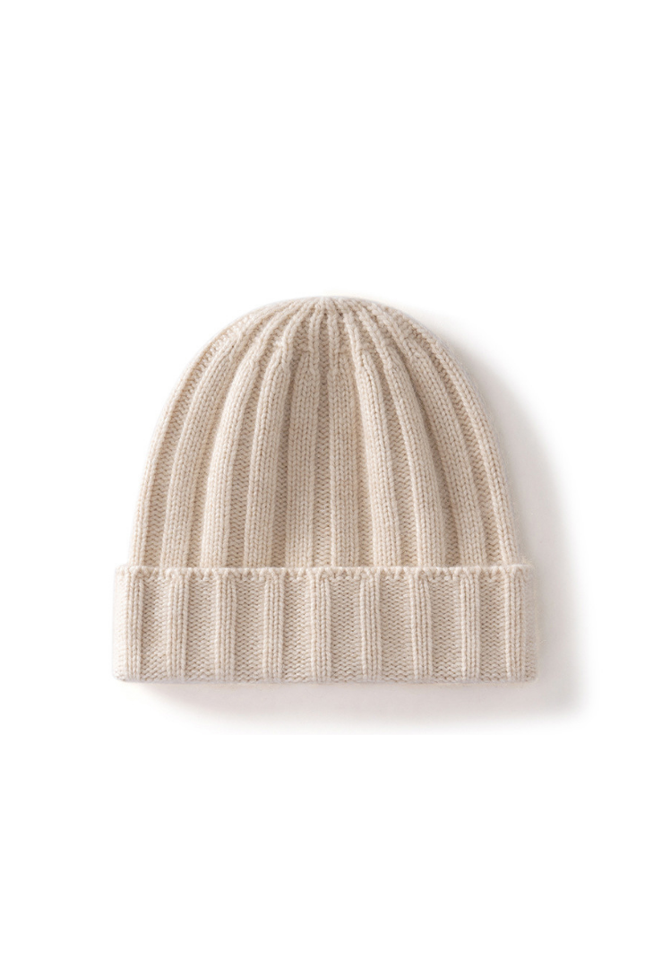 Severine Pure Cashmere Ribbed Beanie