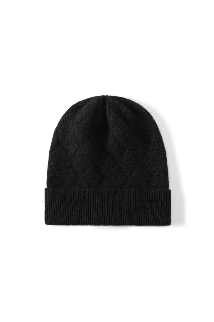 Camelia Diamond Texture Cashmere Beanie