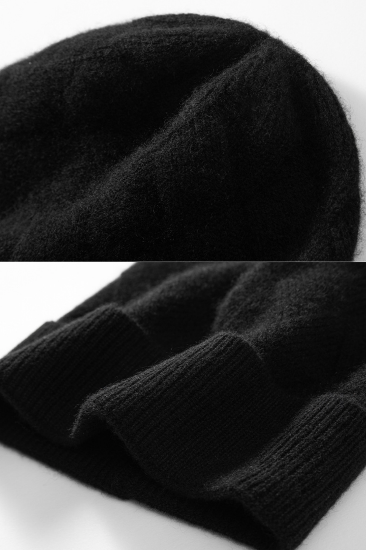 Camelia Diamond Texture Cashmere Beanie