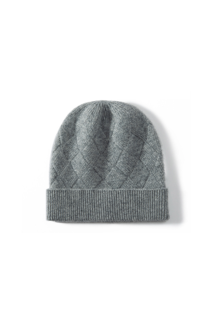 Camelia Diamond Texture Cashmere Beanie