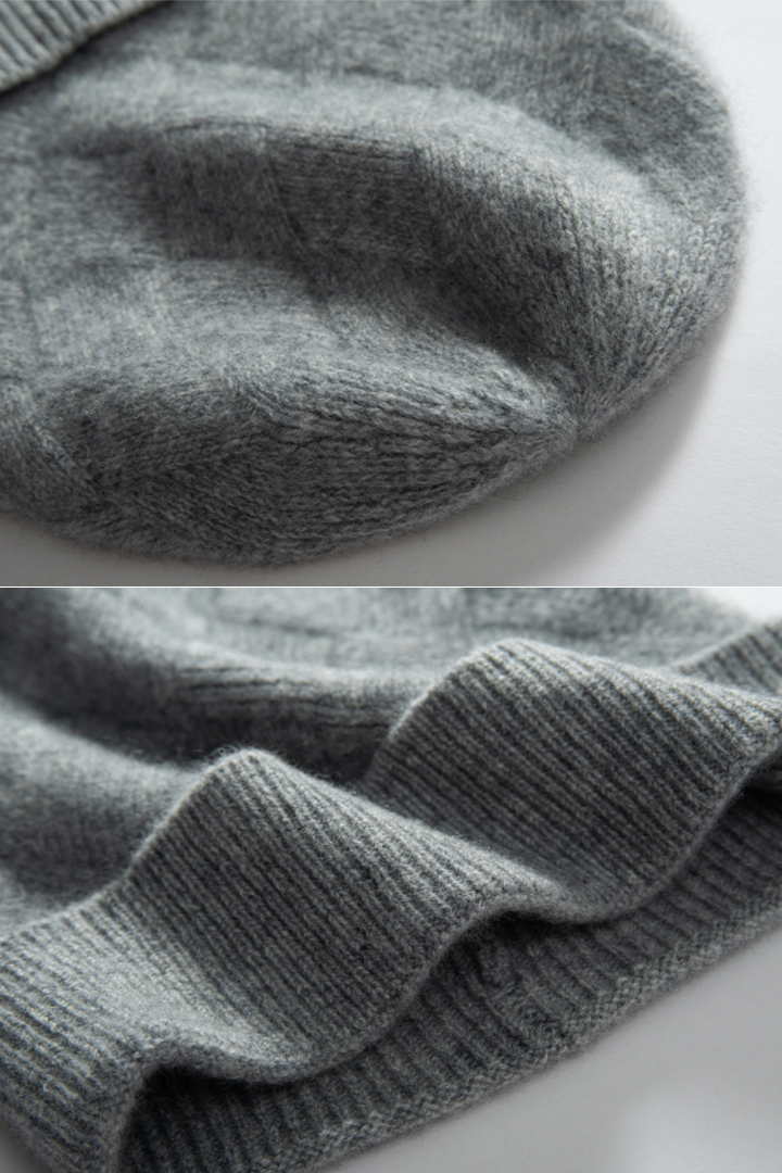 Camelia Diamond Texture Cashmere Beanie