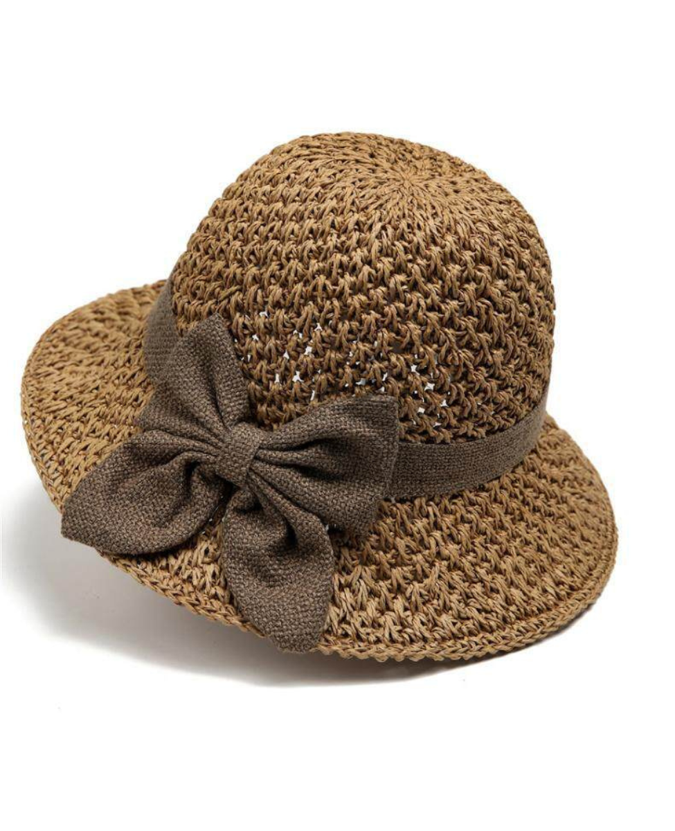 Hattie Elegant Straw Sun Hat With Bow