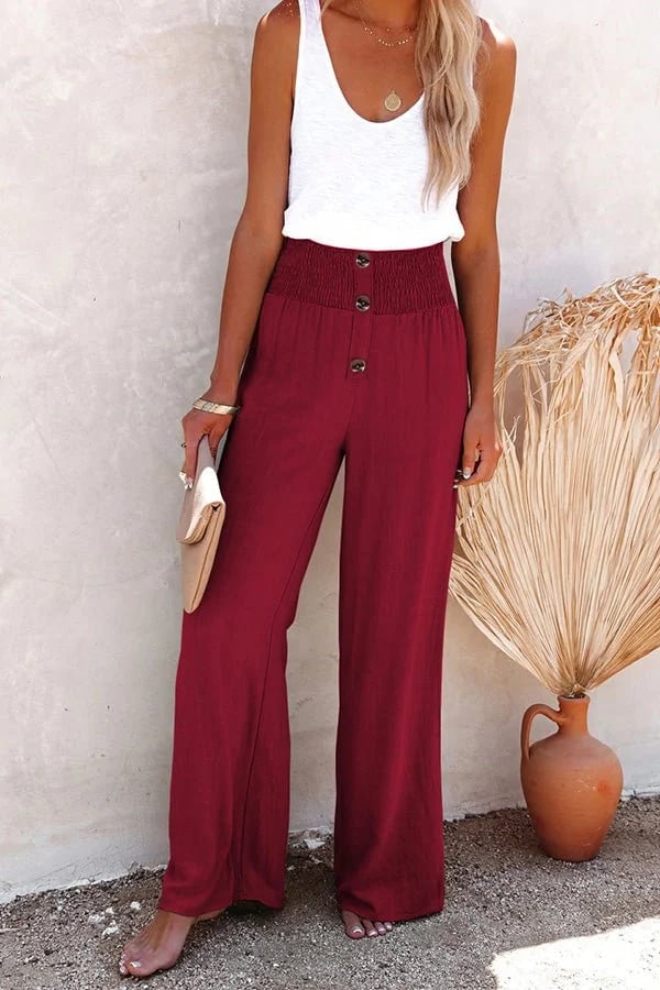 Alina Linen Blend Wide-Leg Pants