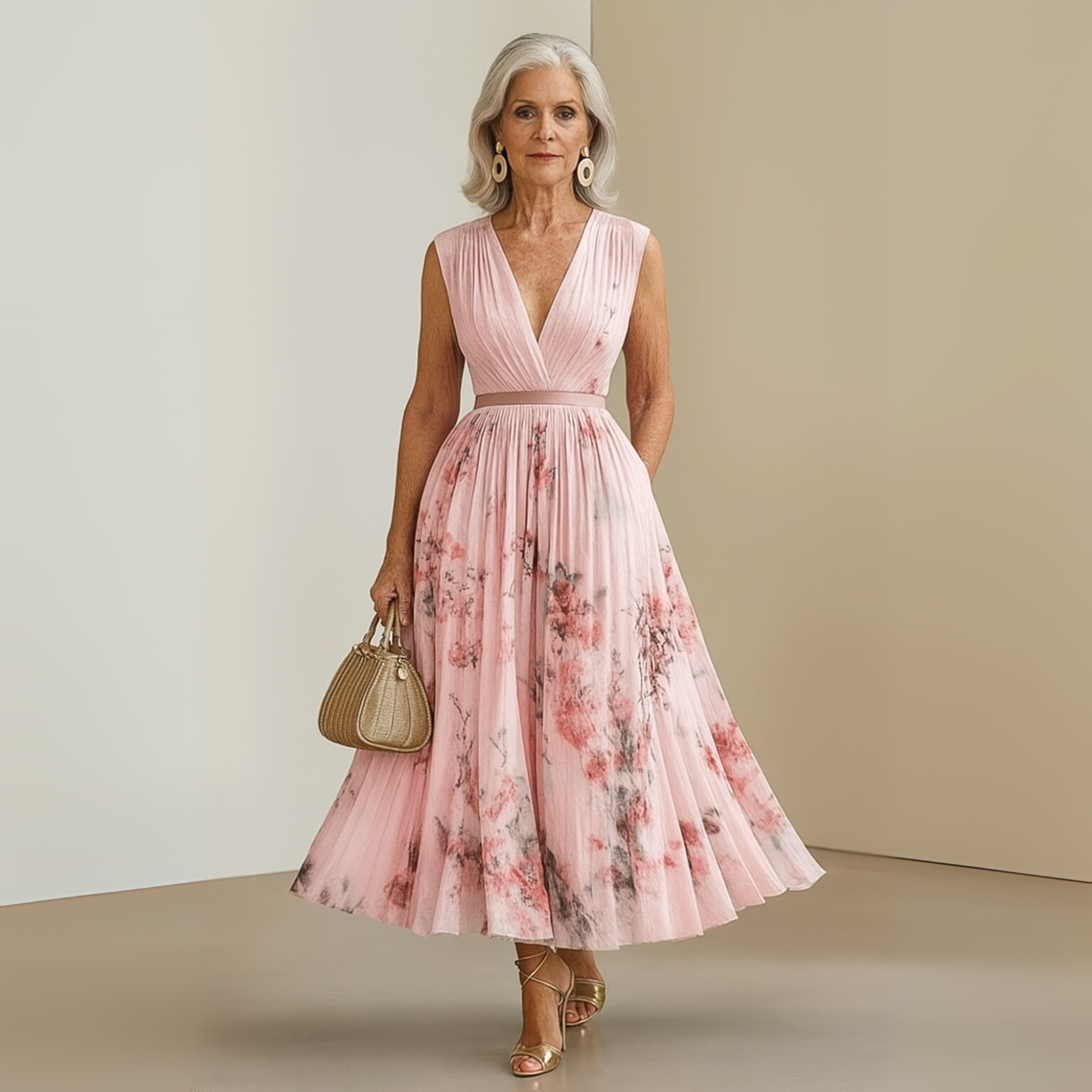 Elowen Floral Flowy Midi Dress