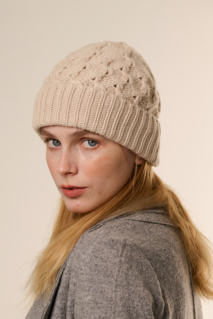 Harmony Cashmere Blend Cable Beanie