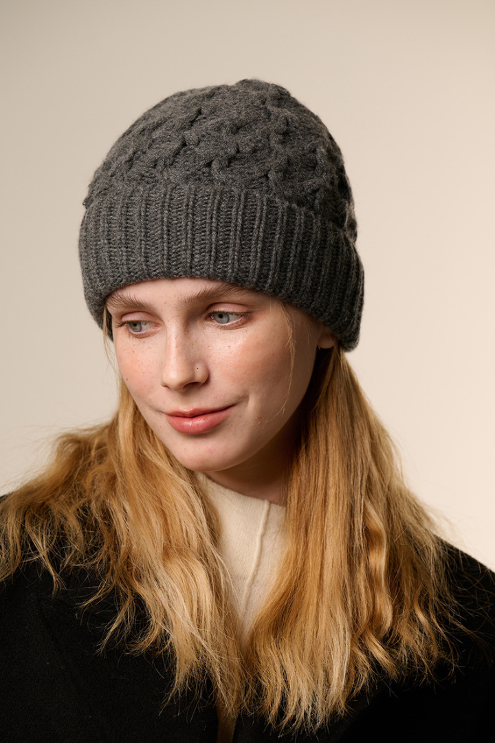 Harmony Cashmere Blend Cable Beanie