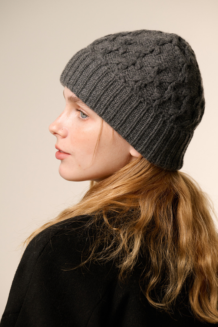 Harmony Cashmere Blend Cable Beanie