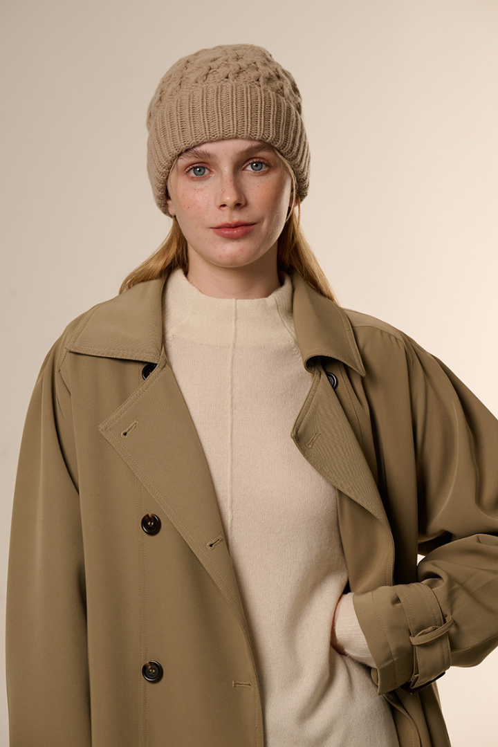 Harmony Cashmere Blend Cable Beanie